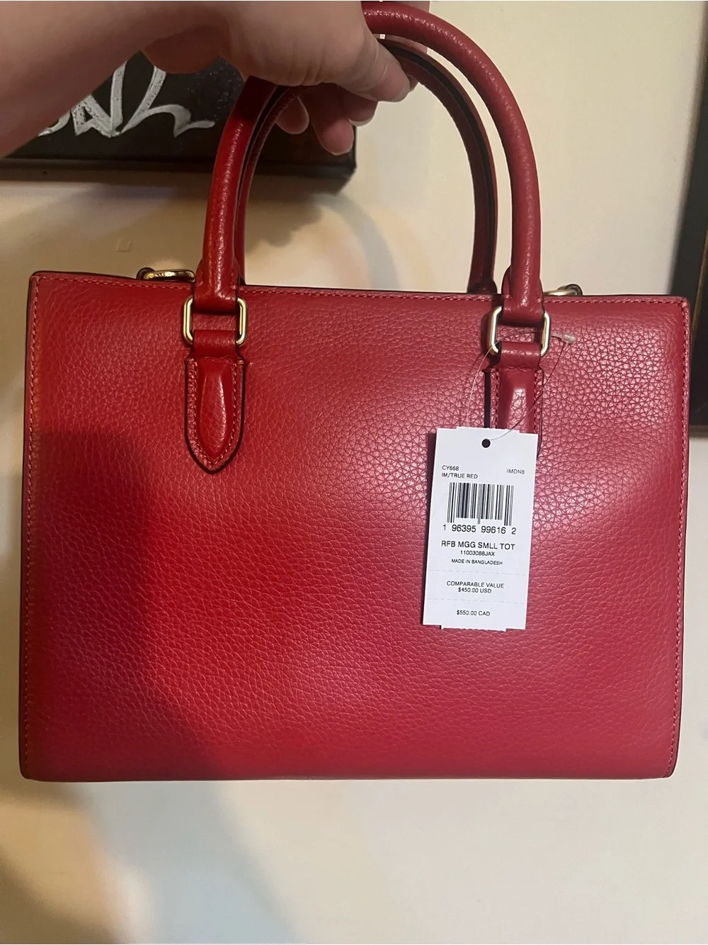Coach Small Maggie Red Leather Satchel Bag